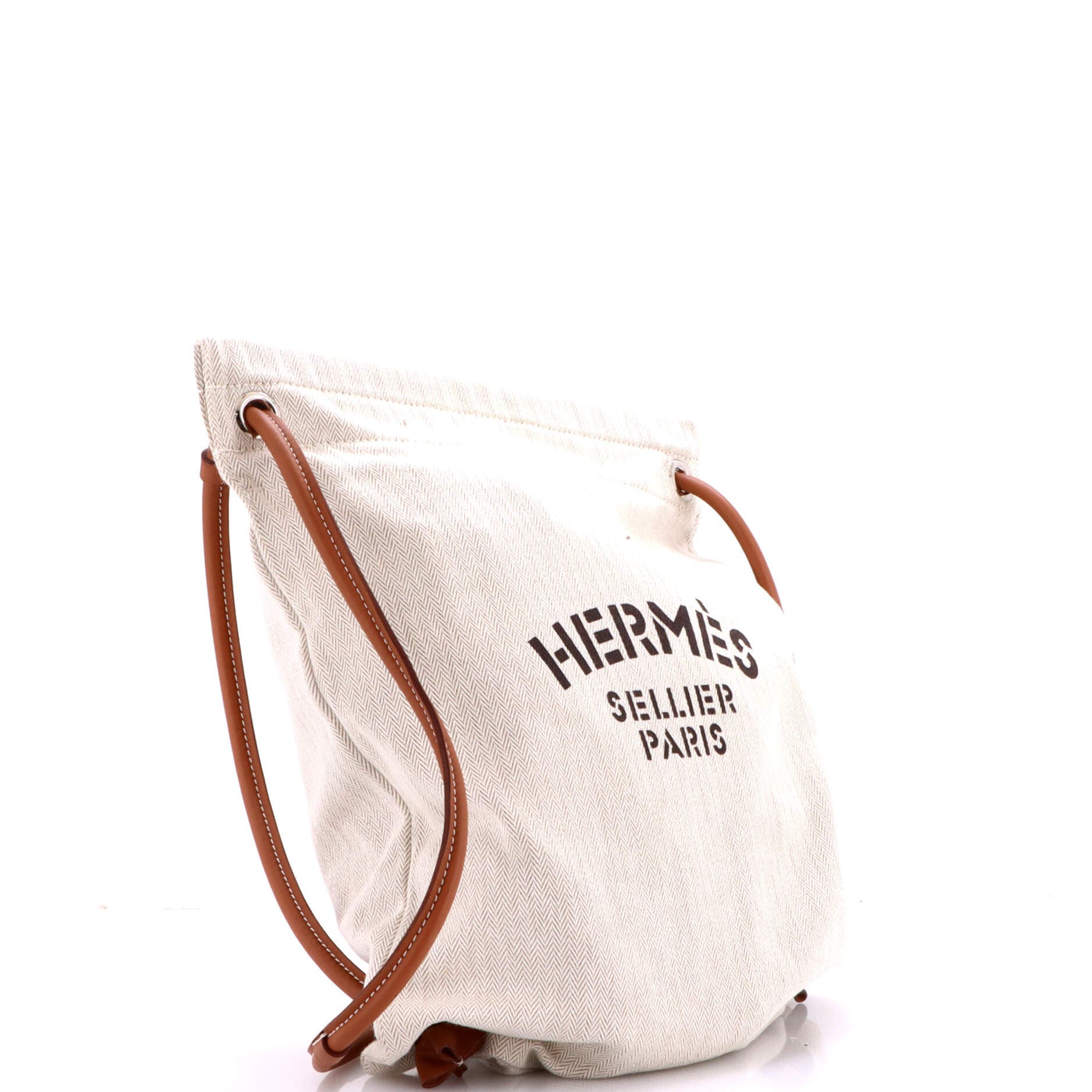 Pre-Owned Hermes Maline Bag Toile, Alternate, color, Ecru