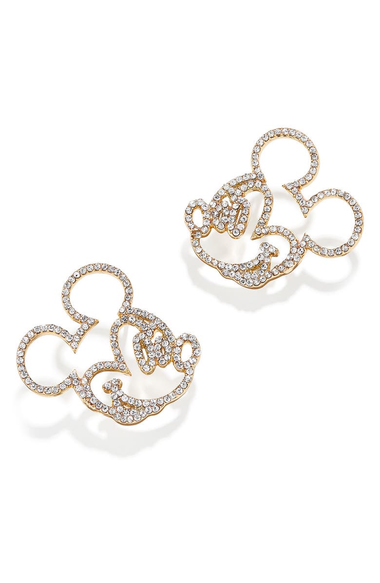 BaubleBar x Disney Crystal Mickey Mouse Drop Earrings, Main, color, 