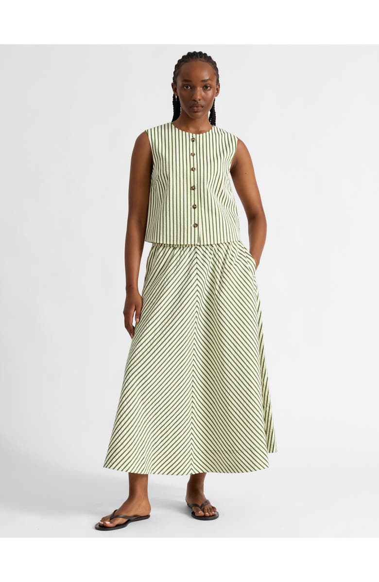 Albaray Full Stripe Midi Skirt, Alternate, color, Green