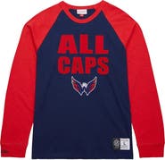 Mitchell & Ness Men's Mitchell & Ness  Navy/Red Washington Capitals Legendary Slub Raglan Long Sleeve T-Shirt