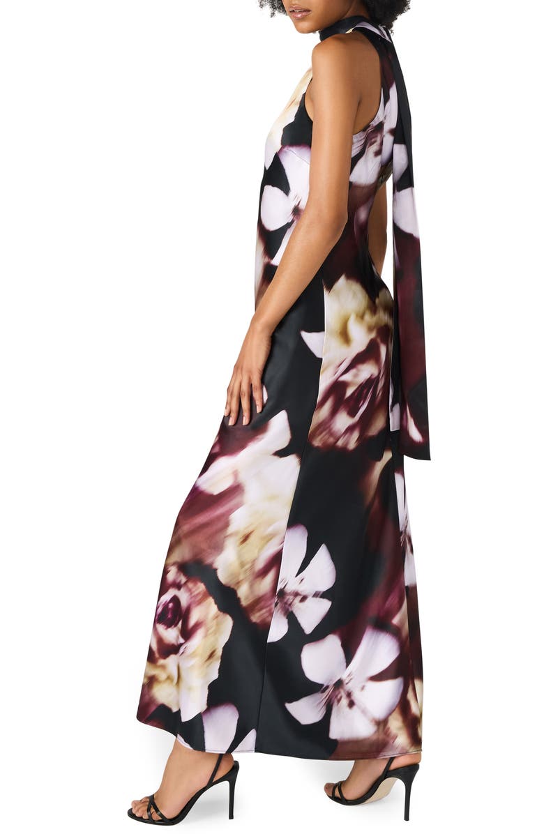 Steve Madden Jaidan Satin Scarf Maxi Dress, Alternate, color, Odyssey Floral