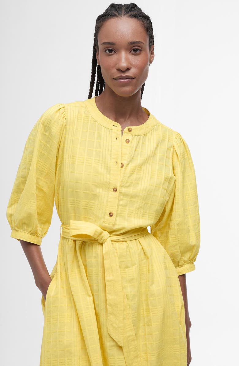 Barbour Heidi Cotton Midi Dress, Alternate, color, Sunray Yellow