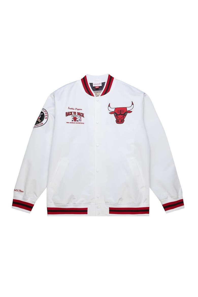Men's Mitchell & Ness Scottie Pippen White Chicago Bulls NBA Legends Full-Snap Satin Jacket, Alternate, color, White