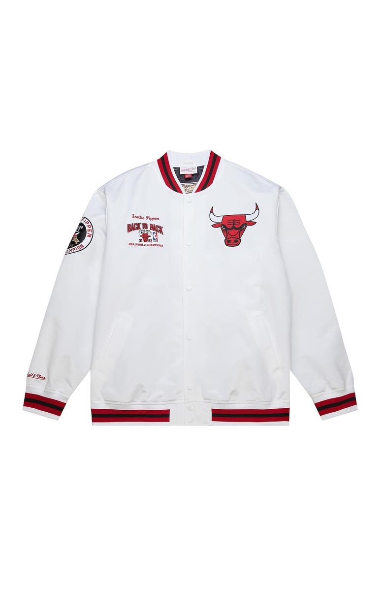 Mitchell & Ness Men's Mitchell & Ness Scottie Pippen White Chicago Bulls NBA Legends Full-Snap Satin Jacket, Alternate, color, White