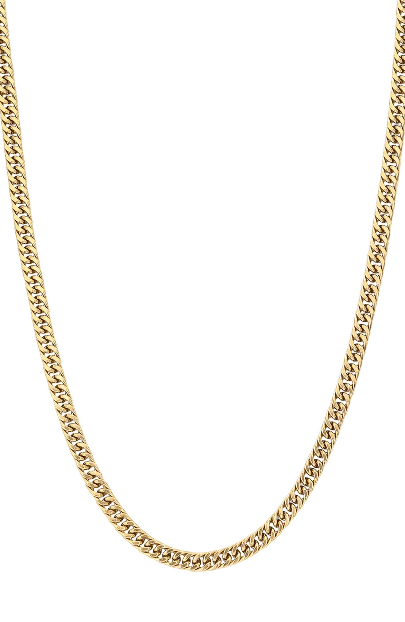 Adornia Men's 18K Gold Plated Stainless Steel Curb Chain Necklace