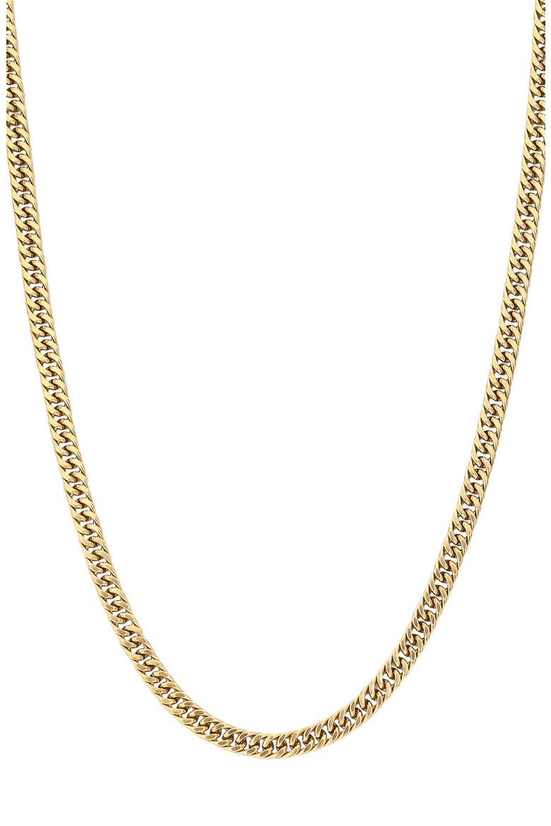 Men's 18K Gold Plated Stainless Steel Curb Chain Necklace, Main, color, GOLD