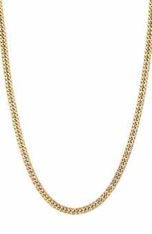 Adornia Men's 18K Gold Plated Stainless Steel Curb Chain Necklace