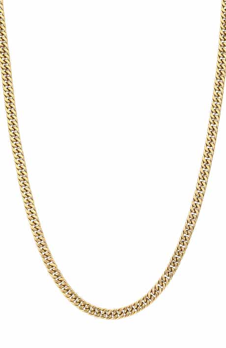 Adornia Men's 18K Gold Plated Stainless Steel Curb Chain Necklace
