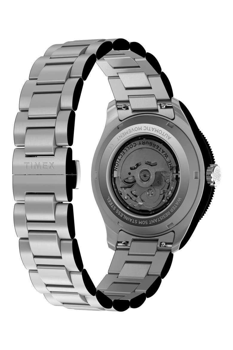 The Waterbury Heritage GMT Automatic Bracelet Watch, 41.5mm, Alternate, color, STAINLESS STEEL