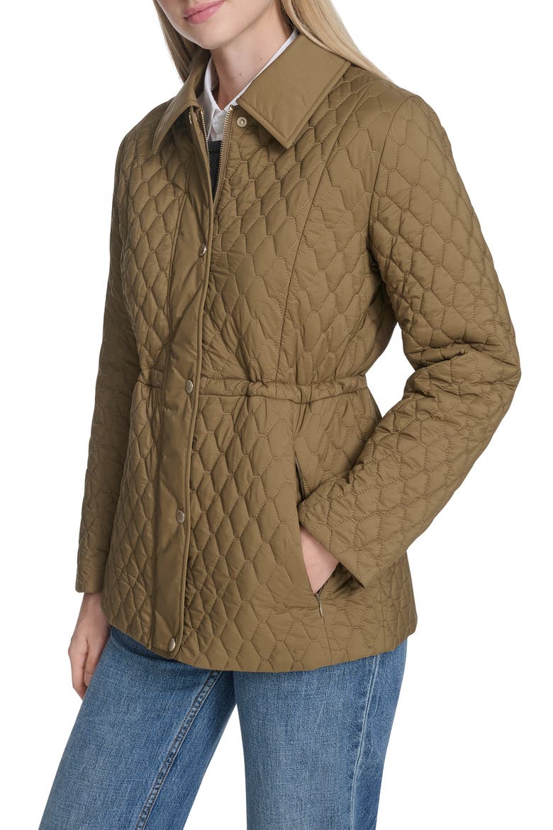 Honeycomb Quilted Jacket, Alternate, color, OLIVE