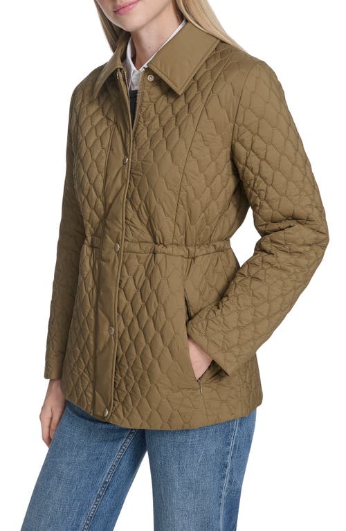 Cole Haan Honeycomb Quilted Jacket In Gray