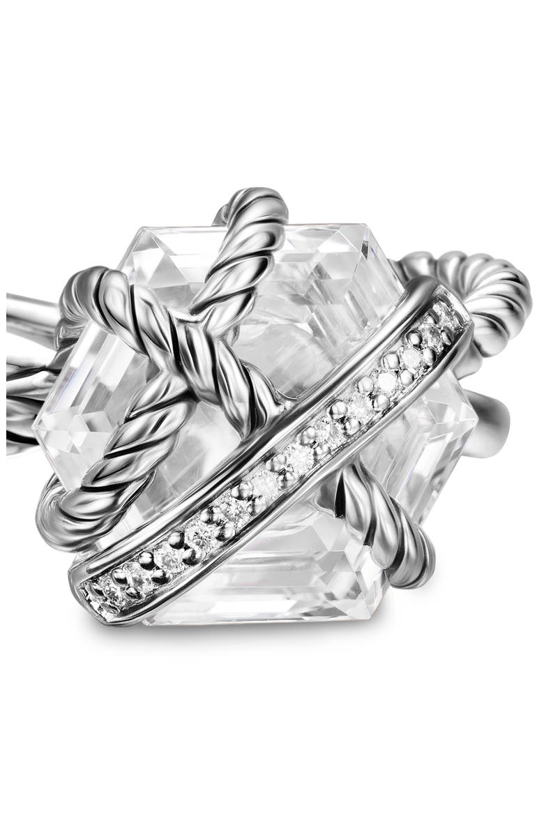 Cable Wrap Crystal & Diamond Ring, Alternate, color, SILVER PAVE