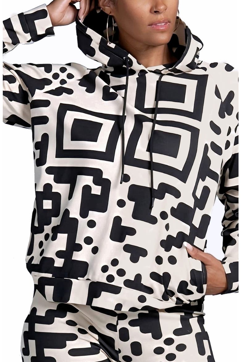 QR Code Print Modal Blend Hoodie, Main, color, CREAM