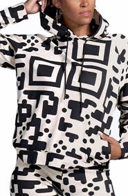 Dai Moda QR Code Print Modal Blend Hoodie