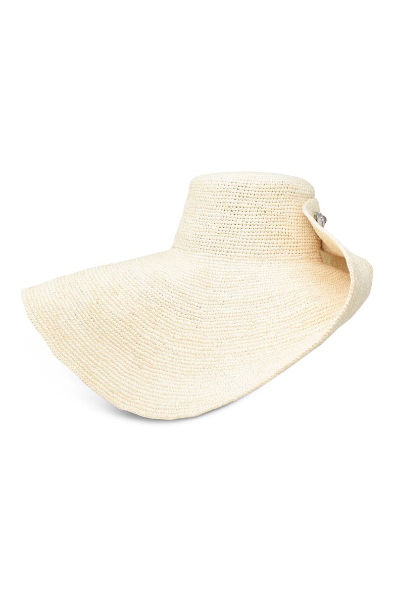 Cleo Packable Crochet Straw Sun Hat, Alternate, color, NATURAL