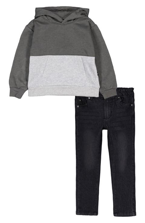 Colorblock Hoodie & Jeans Set (Baby)