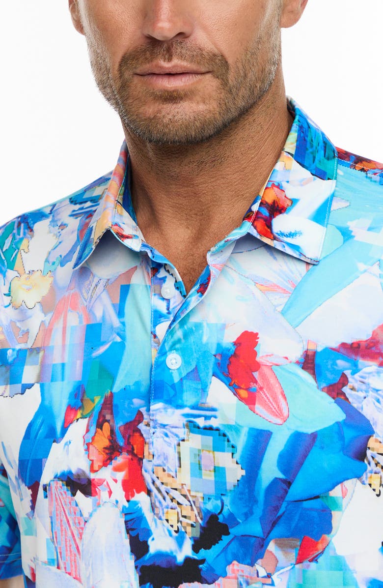 Robert Graham Wildflower Abstract Floral Print Performance Polo, Alternate, color, 