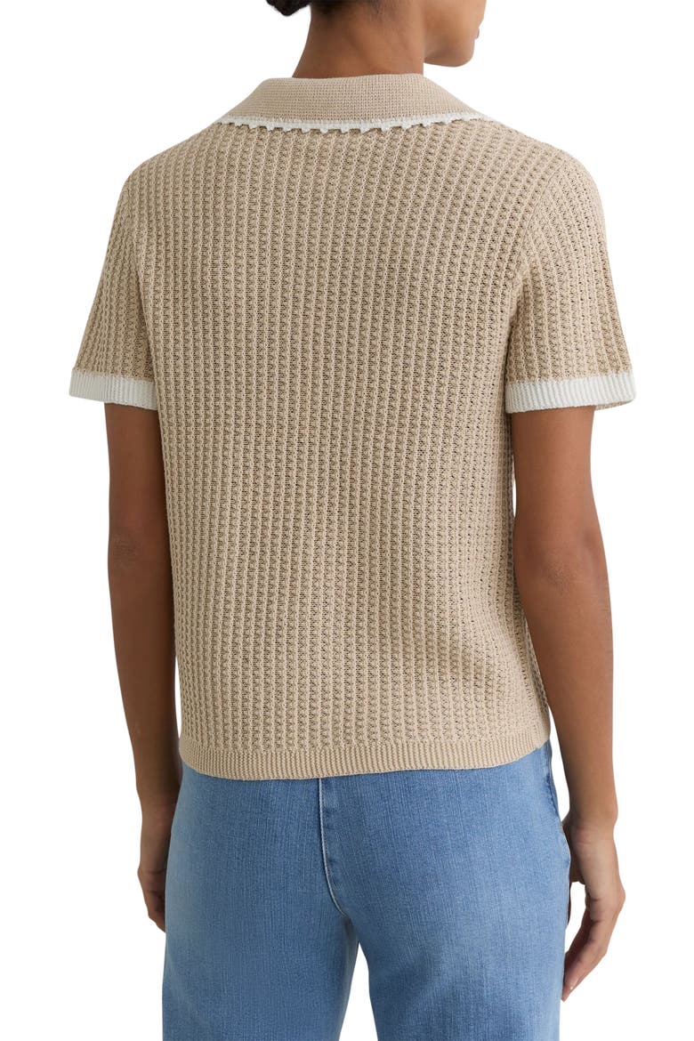 Ottilie Split Neck Knit Top, Alternate, color, NEUTRAL/WHITE