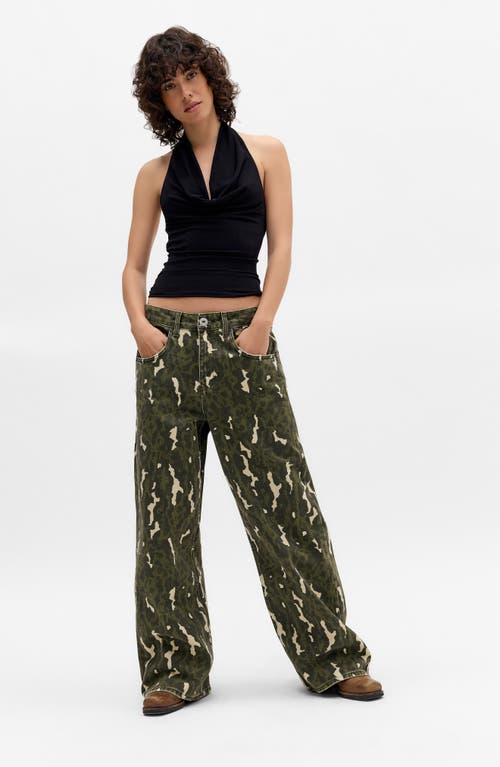 Bdg Urban Outfitters Jaya Low Rise Wide Leg Jeans In Green