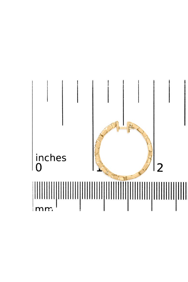 14K Yellow Gold 3/4 Cttw Diamond Honeycomb Hoop Earrings - 24MM, Alternate, color, Yellow