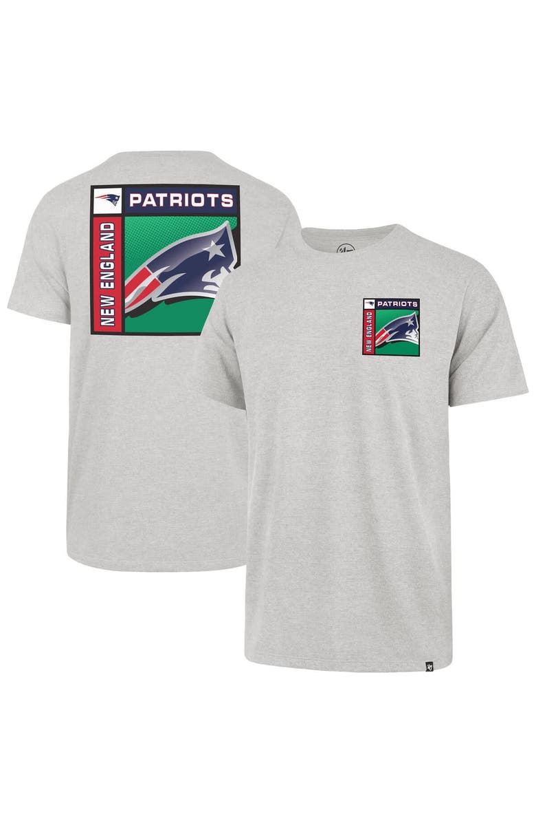 '47 Men's '47  Gray New England Patriots Chrome Plate Franklin T-Shirt, Main, color, Gray