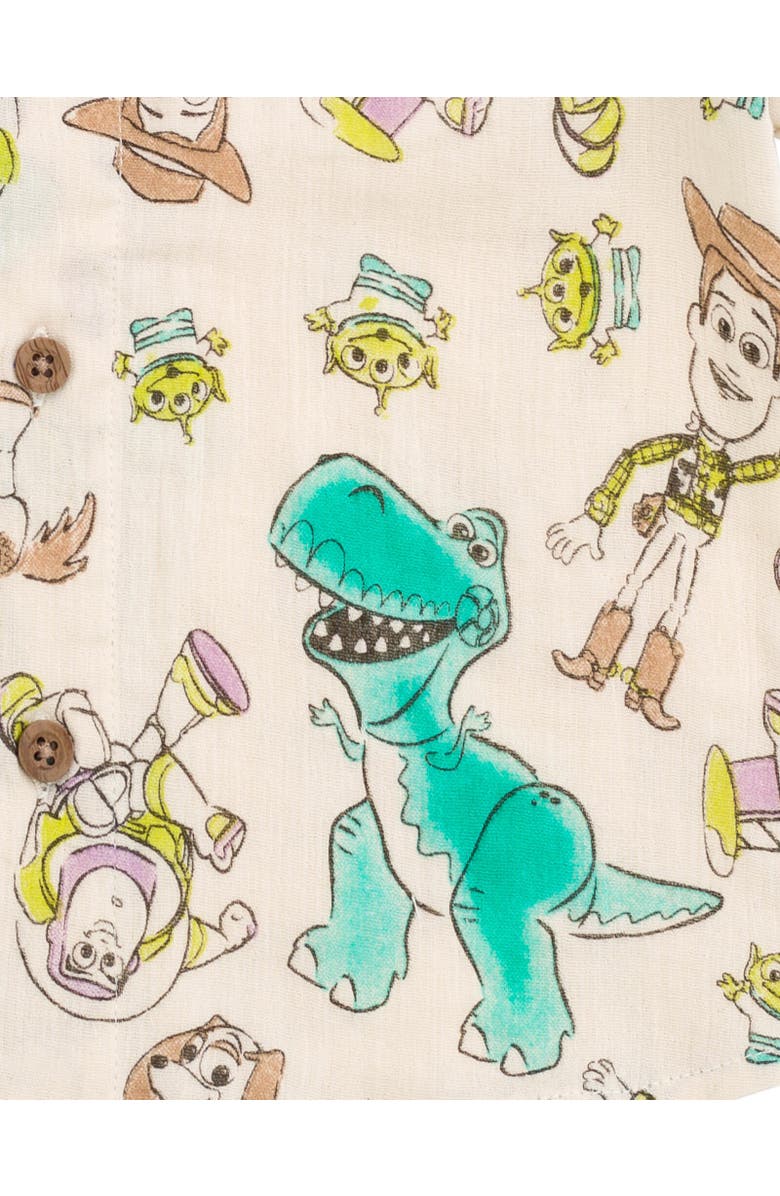 Disney Toy Story Button-Down T-Shirt & Shorts Set, Alternate, color, Button-Down Shorts Set