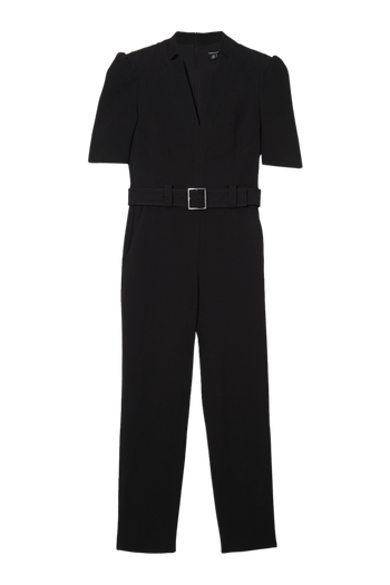 Karen Millen Structured Crepe Forever Belted Jumpsuit
