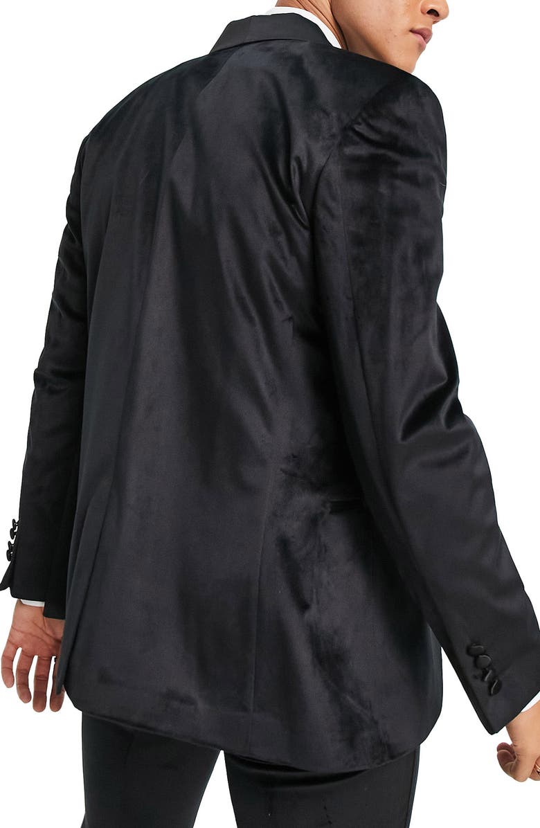 ASOS DESIGN Super Skinny Velvet Tuxedo Jacket, Alternate, color, 