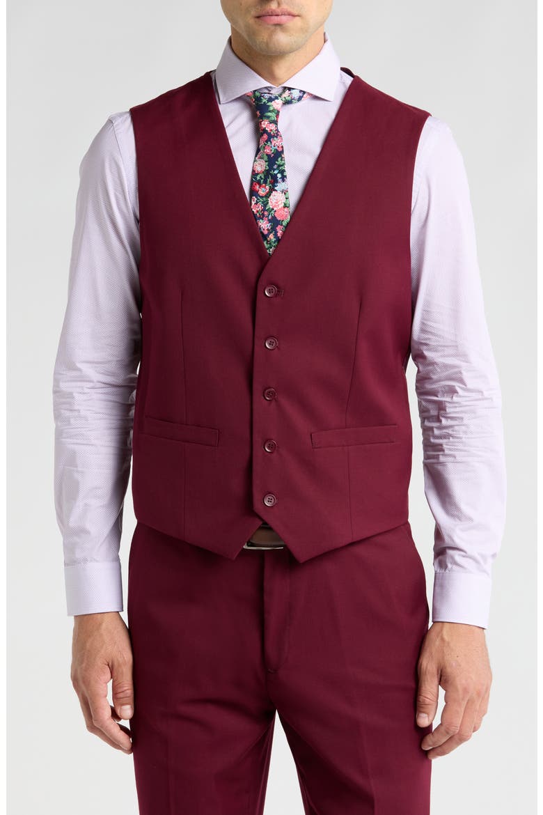 Premium Slim Fit 3-Piece Suit, Alternate, color, BURGUNDY