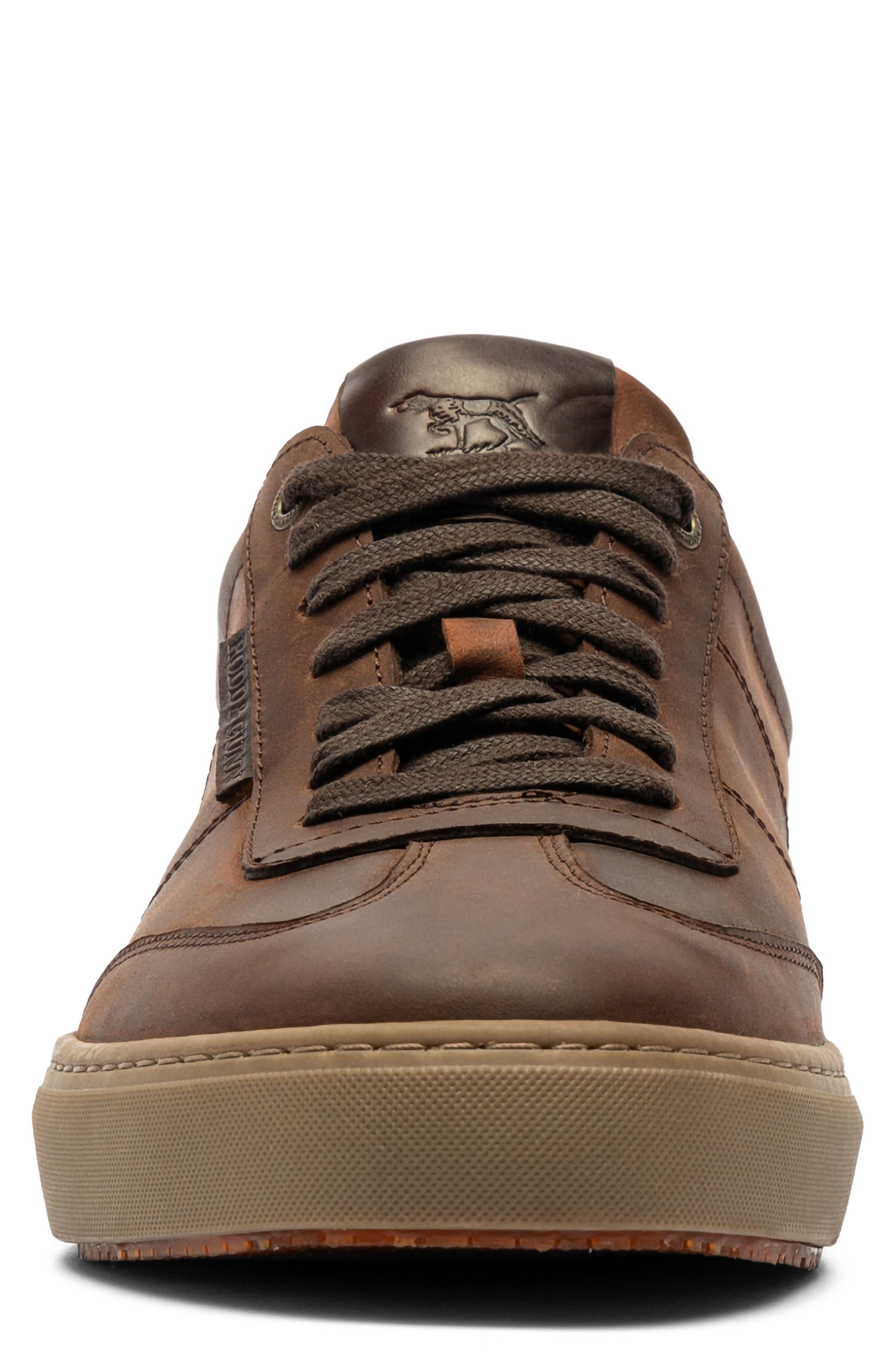 Treble Leather Sneaker, Alternate, color, REDWOOD