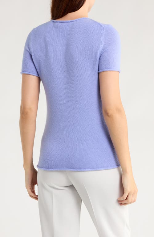Theory Tolleree Short Sleeve Cashmere Sweater In Blue
