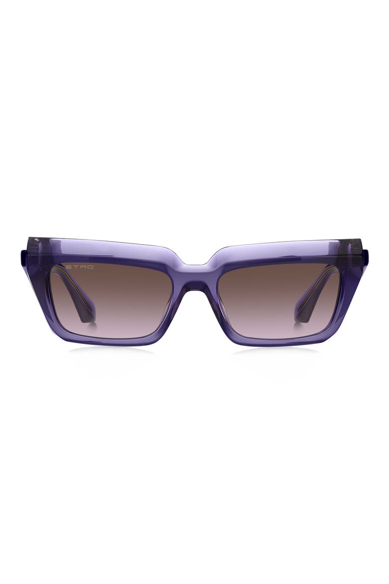 55mm Rectangular Sunglasses, Main, color, VIOLET/ BROWN VIOLET DS