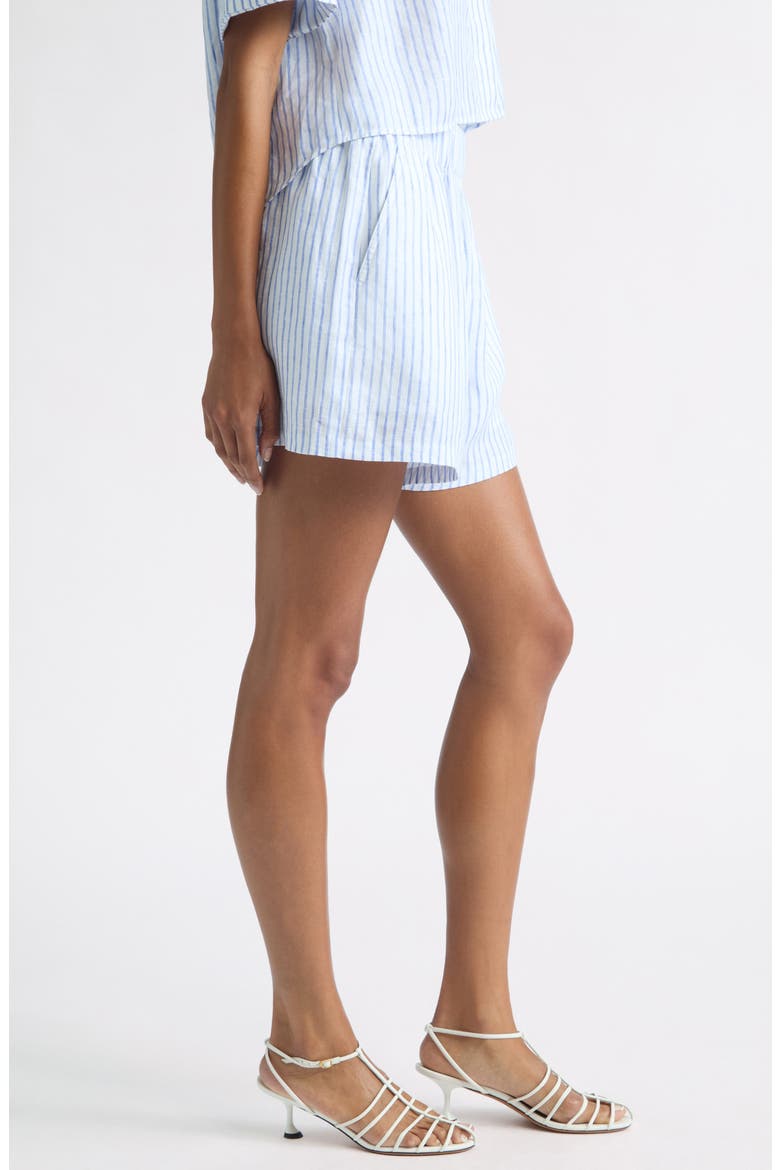Casey Striped Linen Shorts, Alternate, color, WHITE/ CLASSIC BLUE