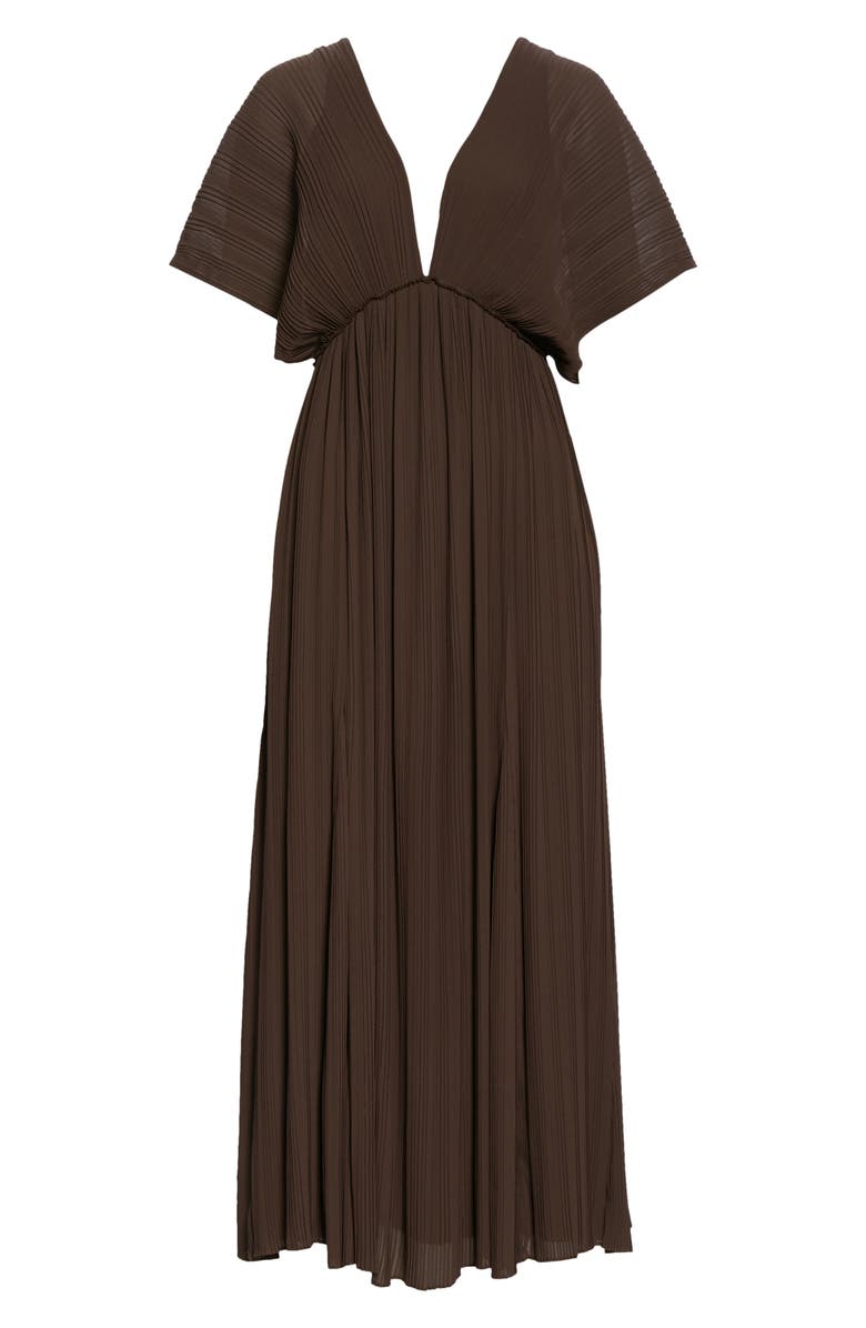 Samsøe Samsøe Quartz Plunge Plissé Maxi Dress, Alternate, color,