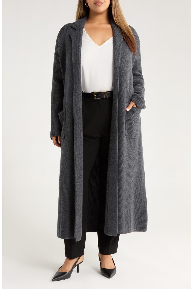 Wool & Cashmere Sweater Coat, Main, color, GREY DARK CHARCOAL HEATHER