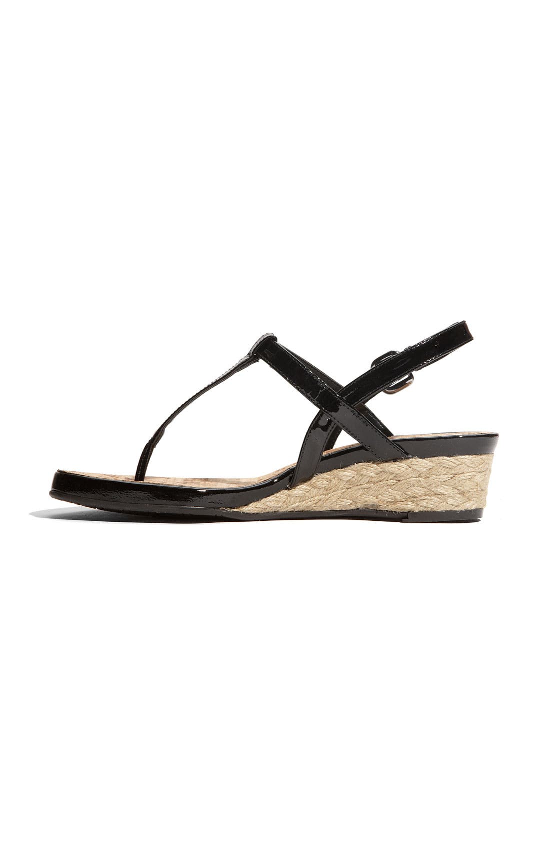 'Kaffle' Wedge Sandal, Alternate, color, BLACK