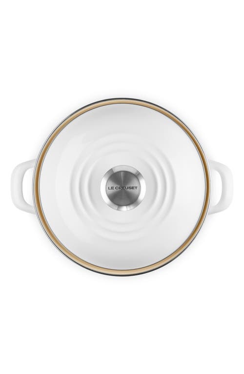 Le Creuset Enameled Stainless Steel Petite Stock Pot In White