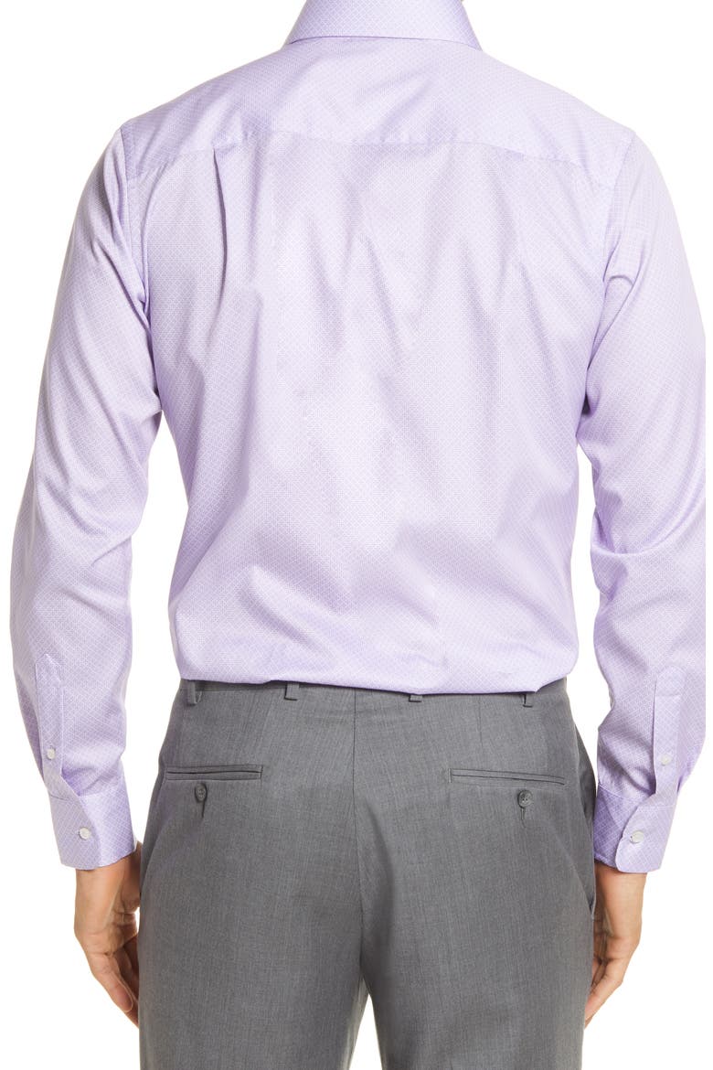 Trim Fit Micro Floral Print Dress Shirt, Alternate, color, LILAC