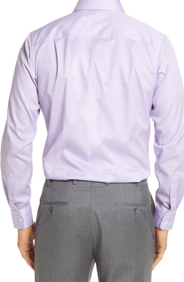 David Donahue Trim Fit Micro Floral Print Dress Shirt, Alternate, color, 