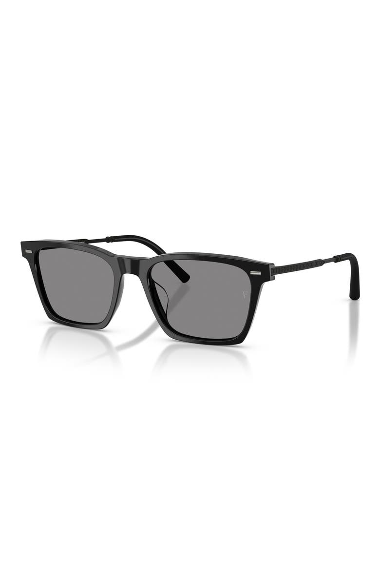 54mm Roger Federer R-19 Polarized Sunglasses, Alternate, color, BLACK / IRON WASH TO DARK