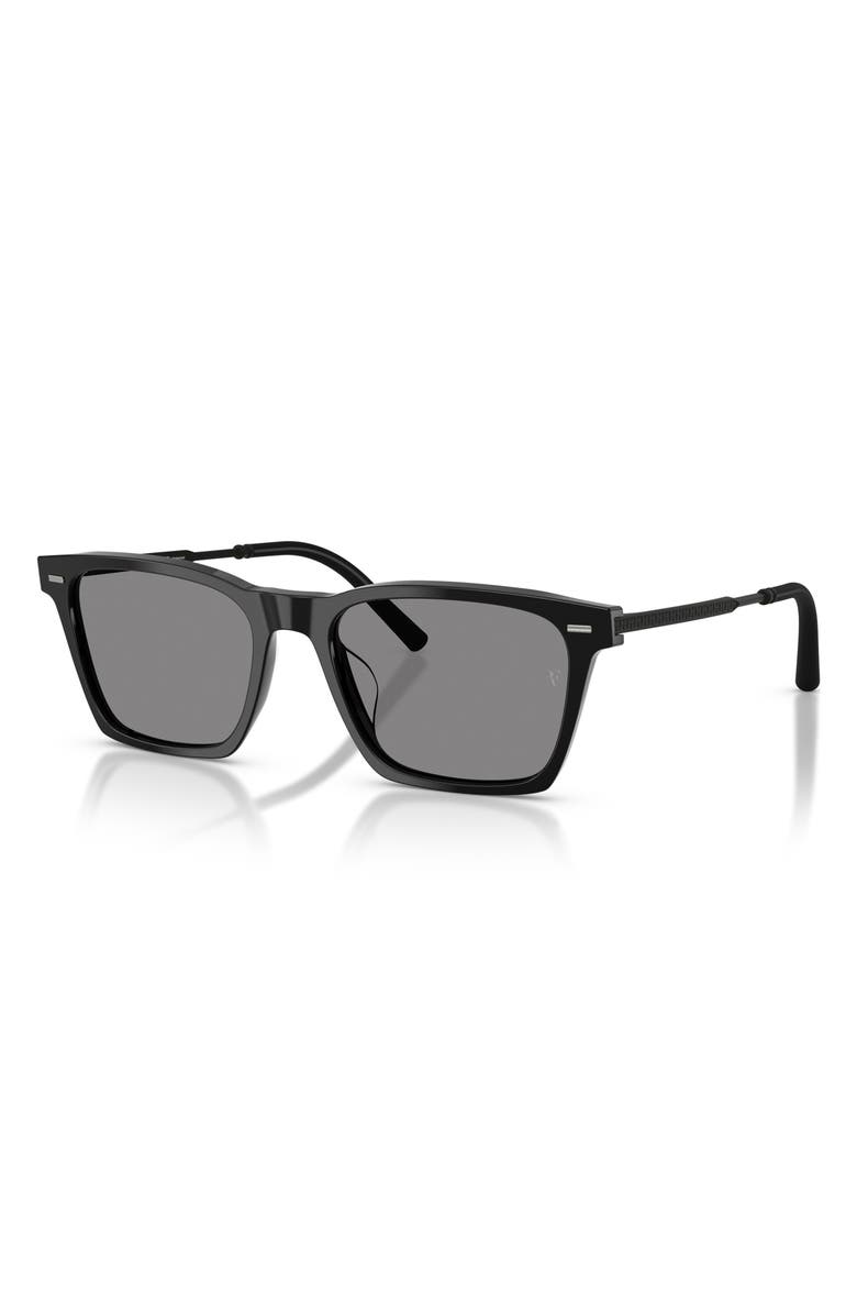 Oliver Peoples 54mm Roger Federer R-19 Polarized Sunglasses, Alternate, color, Black / Iron Wash To Dark