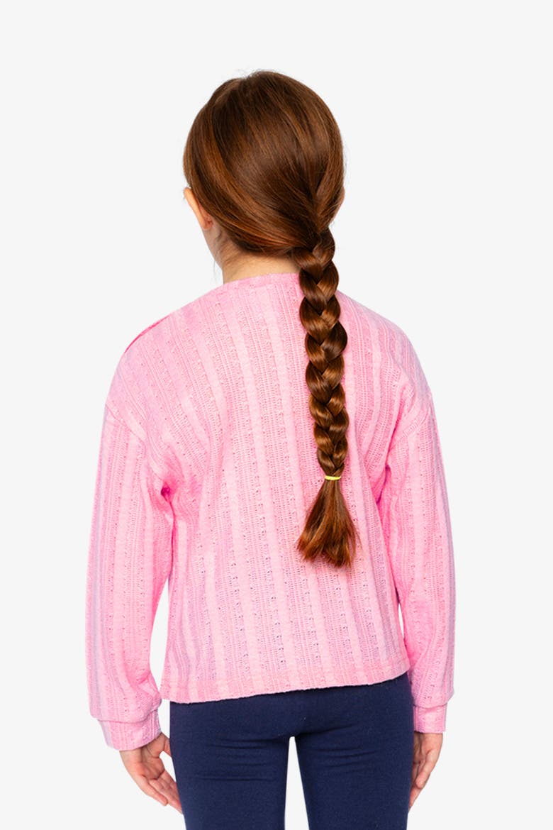 Sweet Embroidered Fruit Shoulder Button Knit Top, Alternate, color, Pink