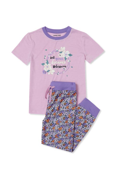 Kids Short Sleeve Top and Jogger Bottom Pajama Set