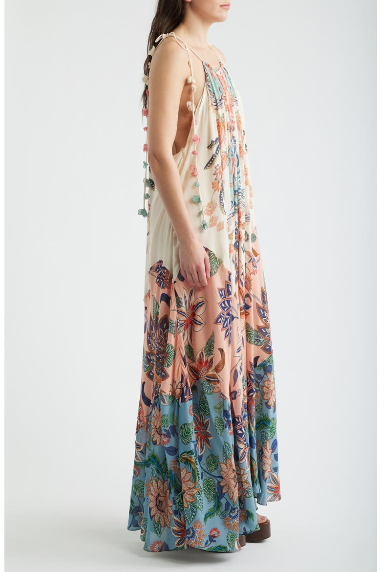 Boho Delhi Floral Tie Shoulder Maxi Dress, Alternate, color, BOHO FLORAL DELHI MI