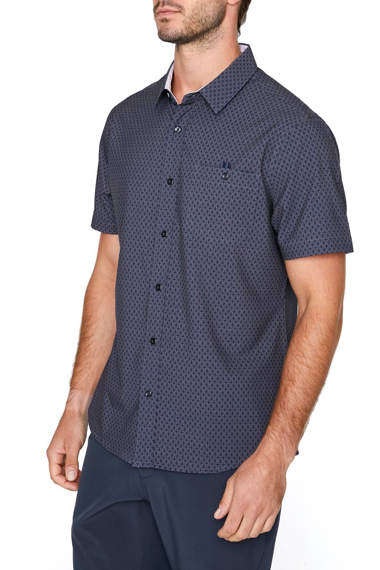 Flawless Short Sleeve Button-Up Shirt, Alternate, color, CHARCOAL