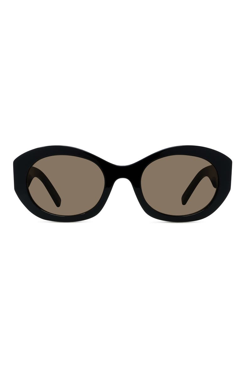 4G Oval Sunglasses, Main, color, SHINY BLACK / BROWN