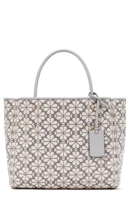 Kate Spade New York Spade Flower Jacquard Tote In Grey Multi.