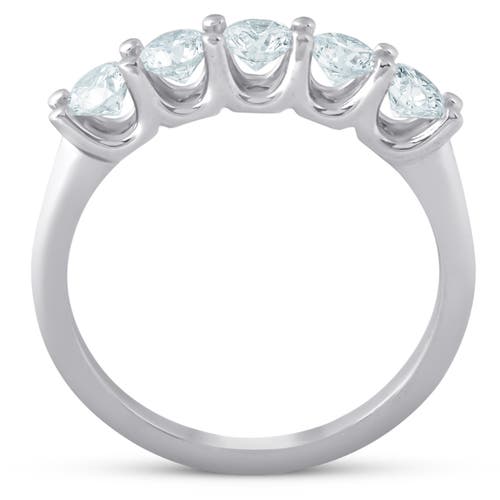 Bliss Diamond 1ct T.w. Five Stone Diamond Wedding Ring 14k Or Gold Lab Grown In 14k White Gold