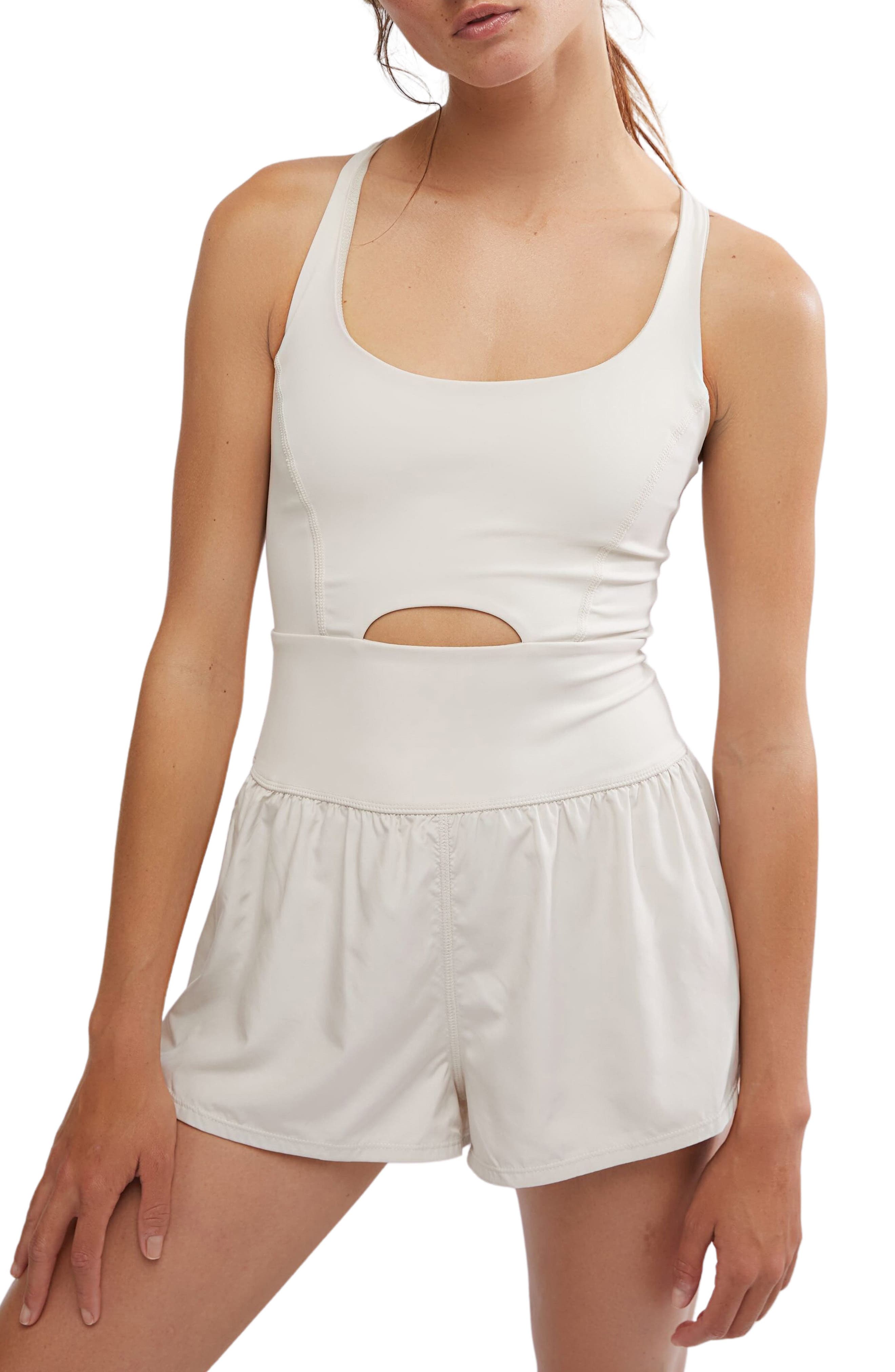 Fp Movement By Free People Fp Movement Righteous Runsie Romper In Gray