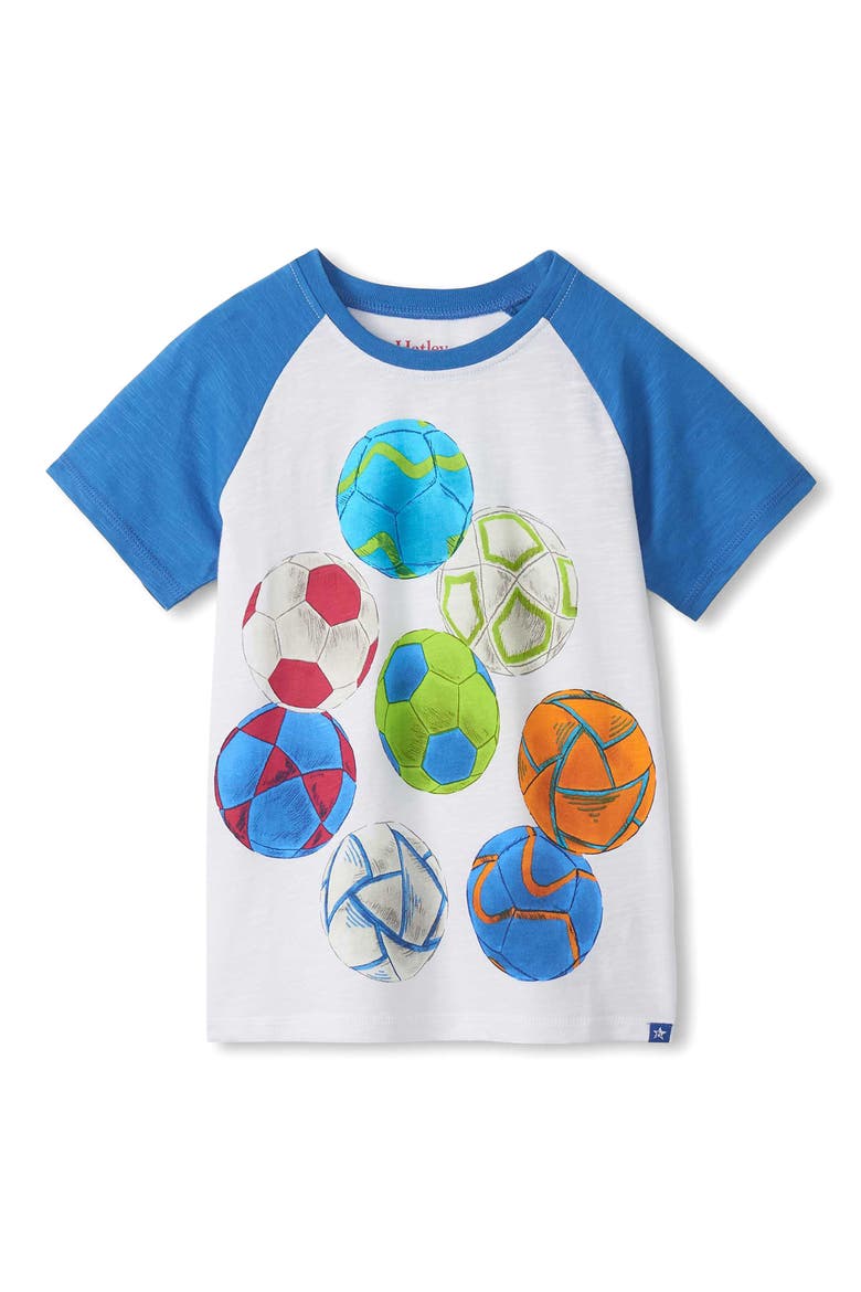 Kids' Soccer Balls Graphic T-Shirt, Main, color, WHITE
